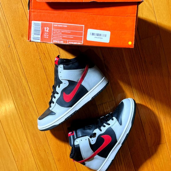 SOLD - RARE -2004 Nike Dunk High STEALTH - DEEP RED BLACK 304717 061 + WORN ONCE - Picture 7 of 7